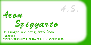 aron szigyarto business card