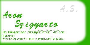 aron szigyarto business card